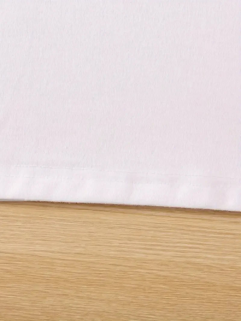 Women T Shirt Spanish Letter Print Short Sleeve