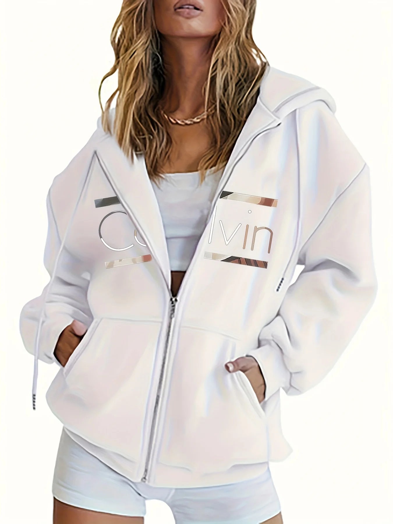 Women's Hoodie Zip-Up Casual Long Sleeve