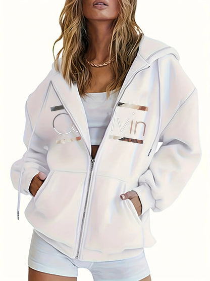 Women's Hoodie Zip-Up Casual Long Sleeve