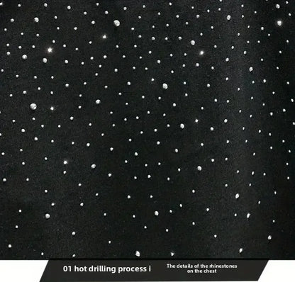 Summer Rhinestone Rivet T-shirt for Men Casual