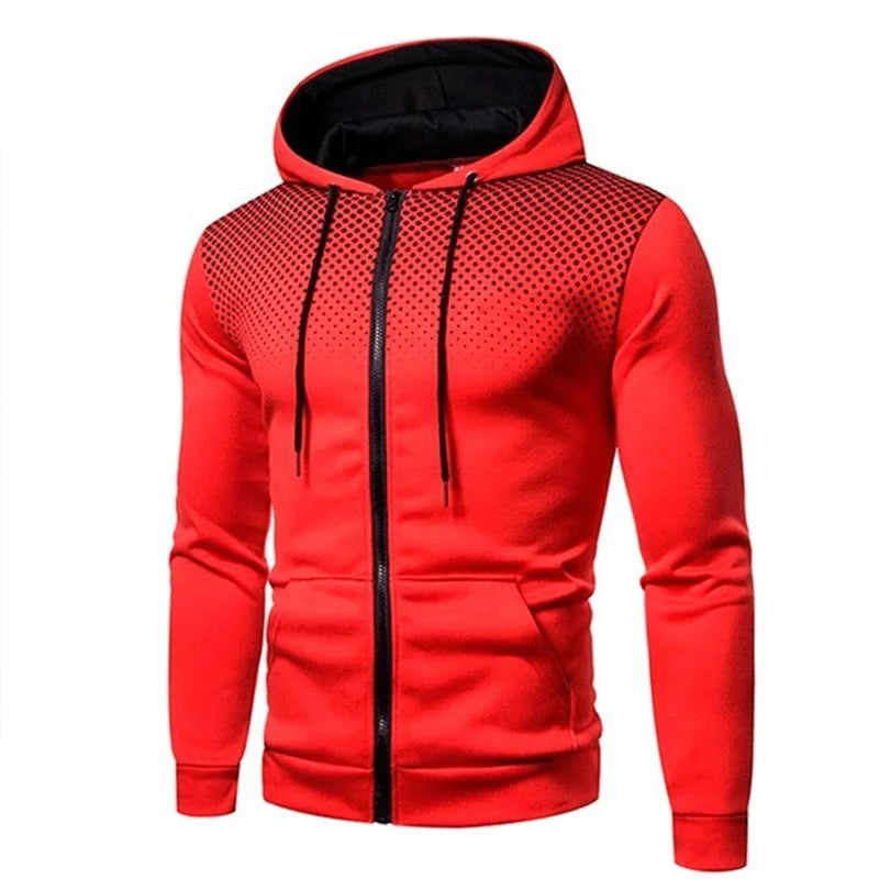 Men's Zip Up Hoodie Hooded Sweatshirt Sports