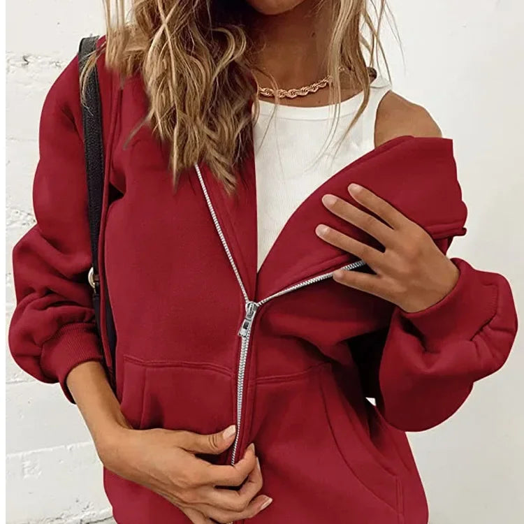 Fashion Zip Up Sweatshirt Women Jacket Hoodies