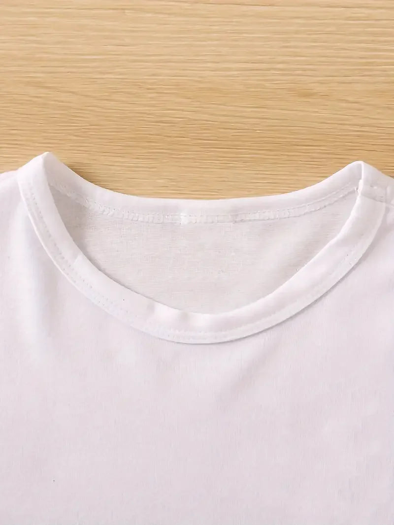 Women T Shirt Spanish Letter Print Short Sleeve