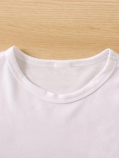 Women T Shirt Spanish Letter Print Short Sleeve