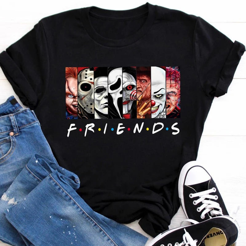 Women T Shirt Stephen King Horror Characters