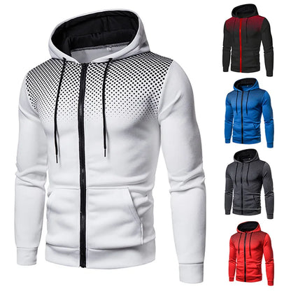Men's Zip Up Hoodie Hooded Sweatshirt Sports