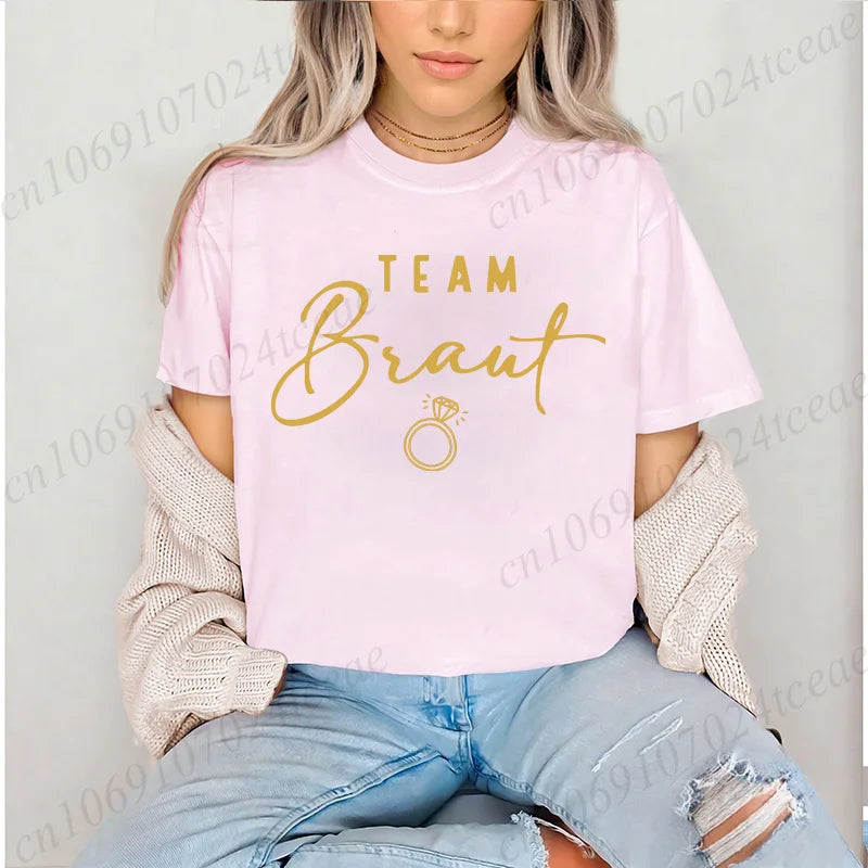 Stylish Women T-Shirts Casual Fashion Pink Top