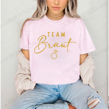 Stylish Women T-Shirts Casual Fashion Pink Top