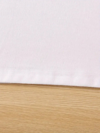 Women T Shirt Spanish Letter Print Short Sleeve