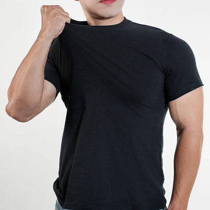 Men O Neck T-shirt High Quality Cotton Solid Color