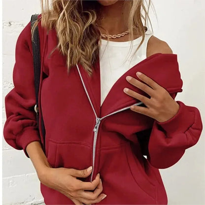 Fashion Zip Up Sweatshirt Women Jacket Hoodies