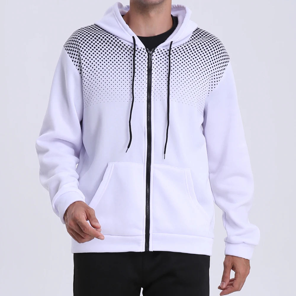 Men's Zip Up Hoodie Hooded Sweatshirt Sports