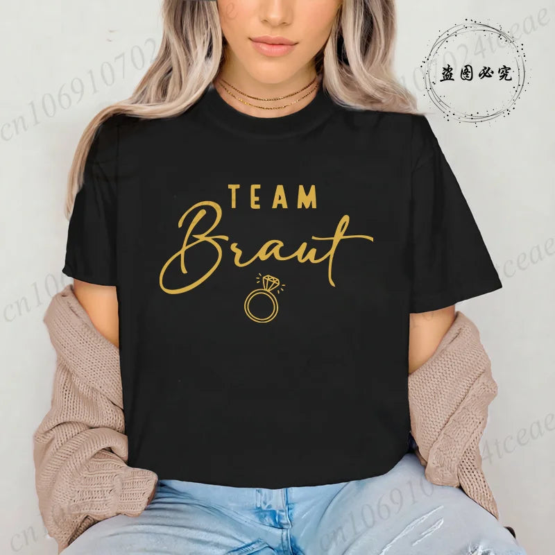 Women T-Shirts Casual Fashion BLACK Top JGA