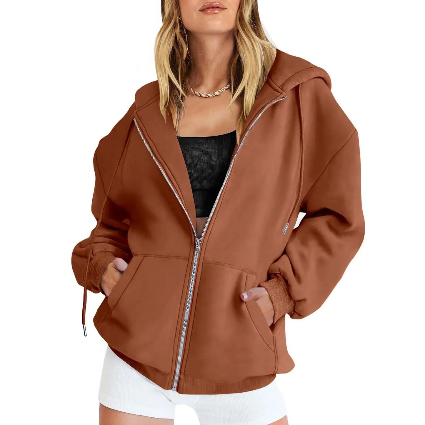 Fashion Zip Up Sweatshirt Women Jacket Hoodies