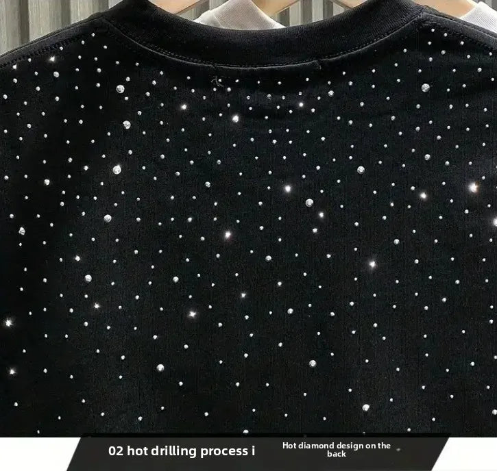 Summer Rhinestone Rivet T-shirt for Men Casual