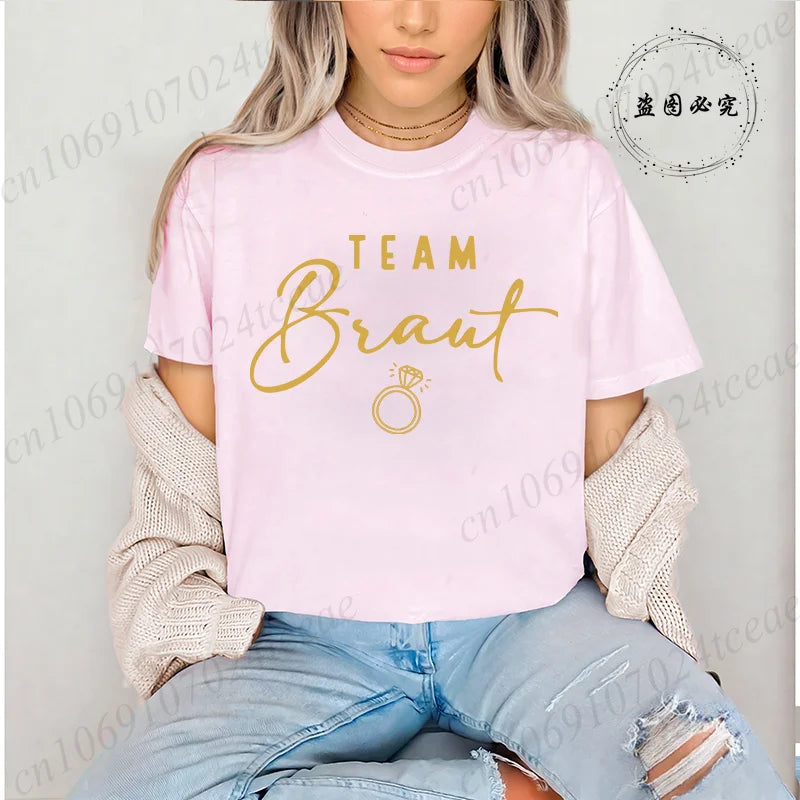 Stylish Women T-Shirts Casual Fashion Pink Top