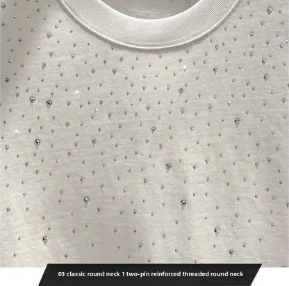 Summer Rhinestone Rivet T-shirt for Men Casual