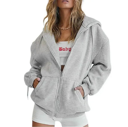 Fashion Zip Up Sweatshirt Women Jacket Hoodies