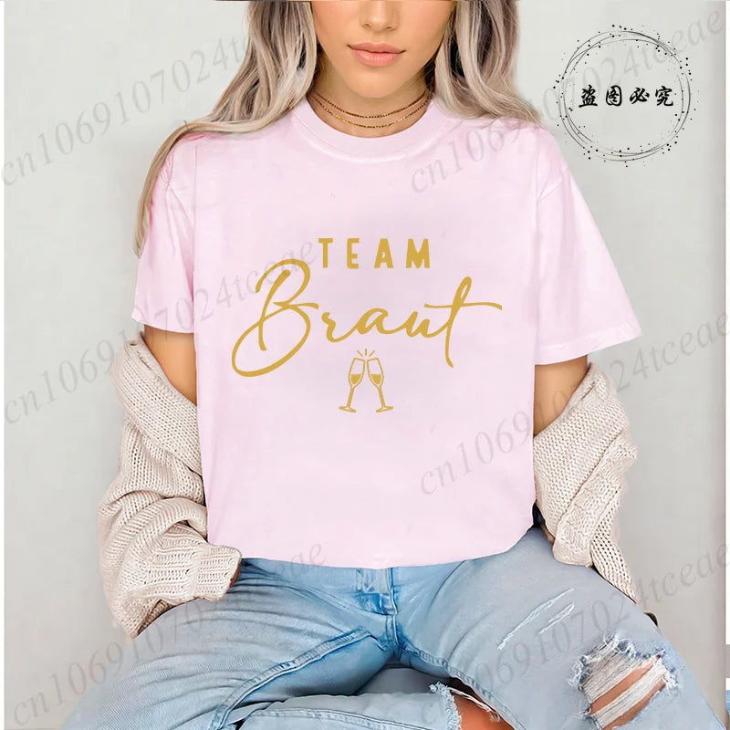 Stylish Women T-Shirts Casual Fashion Pink Top