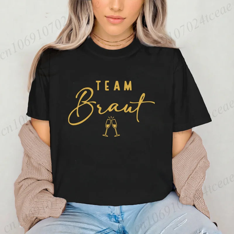 Women T-Shirts Casual Fashion BLACK Top JGA