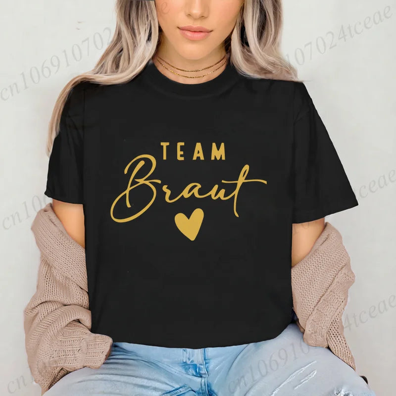 Women T-Shirts Casual Fashion BLACK Top JGA