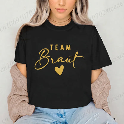 Women T-Shirts Casual Fashion BLACK Top JGA